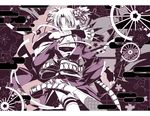  awa_(ignorantremark) fishnets flower hair_flower hair_ornament japanese_clothes kunai naruto quad_tails solo temari weapon 