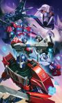  2boys absurdres arm_cannon artist_name autobot blue_eyes closed_mouth commentary_request cybertron decepticon energon glowing glowing_eyes gun highres holding holding_weapon insignia korean_commentary looking_at_viewer machine male_focus mecha mecha_focus megatron megatron_(transformers_one) multiple_boys no_humans optimus_prime orion_pax_(transformers_one) red_eyes robot science_fiction second-party_source signature smile sun_stark the_transformers_(idw) transformers transformers:_earthspark transformers:_generation_1 transformers:_prime transformers_one upper_body weapon 