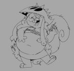 3_toes 4_fingers absurd_res anthro belly belly_jiggle big_belly buckteeth candy candy_cane cchilab clothed clothing cosplay crossdressing crossover crossover_cosplay dessert eating eating_food edith_up feet fingers food food_in_mouth happy_tree_friends hi_res jiggling lollipop male mammal mondo_media monochrome motion_lines nutty_(htf) on_one_leg open_mouth overweight overweight_male raised_leg rayman_(series) rodent sciurid solo standing teeth toes tree_squirrel ubisoft