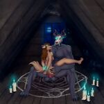 1:1 aheron anal anal_penetration anthro big_butt big_penis bound brown_body brown_fur brown_hair butt canid canine canis demon duo female fur genitals green_eyes hair hand_on_butt hands_tied hi_res huge_butt huge_penis looking_pleasured lunufia_(binnoc9) male male/female mammal misa_kivi penetration penile penile_penetration penis penis_in_ass spread_legs spreading wolf