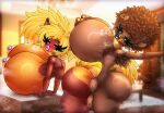 absurd_res afro anatid anseriform anthro anus armpit_hair avian big_breasts bimbo_anthro bimbofied bird black_lips blurred_background blush bodily_fluids body_hair breast_implants breasts breath doggystyle domestic_cat duck duo fake_breasts felid feline felis female from_behind_position genitals herm herm/female hi_res huge_breasts hyper hyper_breasts intersex intersex/female interspecies lips looking_back mammal nipple_piercing nipples panting penetration penis piercing rayke round_breasts sex small_waist sweat thick_lips vaginal vaginal_penetration vein veiny_penis vrabo wasp_waist