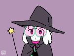2026 ambiguous_gender anthro black_clothing black_heart black_robe bovid caprine clothing cosplay crossover crossover_cosplay darkner deltarune digital_media_(artwork) dot_mouth eyewear floppy_ears fur glasses goat green_clothing green_eyewear green_glasses green_robe hat head_tuft headgear headwear magic_wand mammal pink_eyes pink_scarf purple_background ralsei robe scarf simple_background simple_mouth solo star_symbol tinted_glasses trans_(lore) tuft undertale_(series) vertexxx watermark white_body white_ears white_fur witch_hat wizard_robe