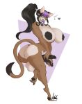 2_penises absurd_res ahegao anthro areola balls big_areola big_breasts big_butt black_areola black_body black_fur black_hair black_nipples black_pawpads breasts brown_body brown_fur butt collar cougar diphallism dullvivid ear_piercing ear_ring erection eye_roll eyewear felid feline fur genital_piercing genitals glasses gynomorph hair half-closed_eyes hi_res highlights_(coloring) humanoid_genitalia humanoid_penis intersex looking_pleasured mammal masturbation multi_genitalia multi_penis narrowed_eyes nipples pawpads paws penile penile_masturbation penis penis_piercing piercing ponytail prince_albert_piercing purple_highlights ring_piercing solo tongue tongue_out vertical_diphallism