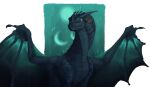 2023 absurd_res aegean ambiguous_gender dragon european_mythology feral hi_res horn looking_at_viewer moon moonwatcher_(wof) mythological_creature mythological_scalie mythology nightwing_(wof) open_wings scales scalie solo spikes spikes_(anatomy) star western_dragon wings_of_fire