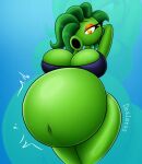 2026 artist_name belly belly_overhang big_belly big_breasts black_eyebrows bloated blue_background breasts clothing colored digital_media_(artwork) doslotos electronic_arts elemental_creature elemental_humanoid eyebrows eyelashes female flora_fauna green_body green_hair hair hand_behind_head hi_res huge_belly huge_breasts humanoid hyper hyper_belly leaf leaf_hair looking_at_viewer motion_lines navel not_furry obese obese_female obese_humanoid orange_eyeshadow overweight overweight_female overweight_humanoid peablaze_(leafpaw) peashooter_(pvz) plant plant_hair plant_humanoid plants_vs._zombies popcap_games portrait pseudo_hair purple_clothing purple_topwear shaded simple_background siphon_(anatomy) solo text thick_thighs three-quarter_portrait three-quarter_view topwear yellow_eyes