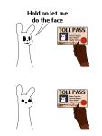 2026 3:4 absurd_res ambiguous_gender big_ears big_eyes black_eyes black_nose brown_body card character_name dialogue empty_eyes english_text facial_expression feral hi_res hold_on_let_me_do_the_face holding_object id_card identification meme pixelated rain_world recognizing scavenger_(rain_world) simple_background slugcat solo stain stamp style_change survivor_(rain_world) text videocult white_background white_body zenith_the_scug