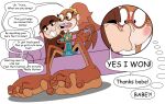 ape big_feet blush braces comic controller dorky dorky_kong duo english_text eyewear face_squish feet feet_together female female/female foot_fetish foot_focus foot_on_foot footsie freckles furniture game_controller gaming glasses haplorhine humanoid_feet kiss_on_lips kissing lips mammal mepwep monkey plantigrade primate sofa squish text thick_lips toe_wiggle toes toony trixie_the_monkey