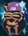 absurd_res anthro belly big_breasts big_butt breasts butt canid canine clothed clothed_anthro clothed_female clothing cosplay costume epic_games eyelashes female fortnite hair hi_res huge_filesize layla_(md13sa_character) mammal md13_sa piercing purple_body purple_eyes purple_hair skinsuit slightly_chubby slightly_chubby_female solo spice_(fortnite) teeth thick_thighs tight_clothing wide_hips