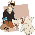 1:1 absurd_res anthro anus balls big_butt blue_pawpads bob-jiggles bottomless butt chain_necklace clothed clothing duo facial_piercing feet fellatio foot_focus genitals half-closed_eyes heart_pendant hi_res hoodie jewelry kangaroo looking_down looking_up lying macropod male male/male mammal marsupial narrowed_eyes necklace nickelodeon nose_piercing on_front oral pawpads paws penile penis piercing raised_paw raised_tail rocko's_modern_life rocko_rama scruff_(scruffaroo) septum_piercing sex simple_background sitting smile smirk spread_legs spreading tail thick_tail tongue tongue_out topwear topwear_only wallaby