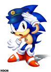 absurd_res anthro black_eyes black_nose blue_ears blue_hair blue_quills blue_tail classic_sonic classic_sonic_(universe) clothing eulipotyphlan footwear gesture glistening glistening_eyes gloves hair handwear hedgehog hi_res male mammal multicolored_clothing multicolored_footwear multicolored_shoes police police_hat red_clothing red_footwear red_shoes salute sega shoes short_tail sonic_the_hedgehog sonic_the_hedgehog_(series) tail tan_arms tan_inner_ear two_tone_clothing two_tone_footwear two_tone_shoes whistle_(object) whistle_around_neck white_clothing white_footwear white_gloves white_handwear white_shoes xochibunsai