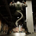 1:1 2026 3d_(artwork) anthro barbell beanie belt biceps big_butt big_muscles black_belt black_boots black_bottomwear black_clothing black_footwear black_pants black_spots boots bottomwear bubble_butt butt butt_focus ceiling clothed clothing concrete curvy_figure denim denim_bottomwear denim_clothing detailed_background digital_media_(artwork) double_biceps dreamworks dumbbell exercise_equipment felid female flexing footwear fur green_clothing grey_body grey_fur gym hat headgear headwear hi_res huge_butt huge_muscles industrial inside jeans kitty_kat_(the_bad_guys) lights long_tail low-angle_view mammal markings muscular muscular_anthro muscular_female orange_clothing pantherine pants pillar raised_arms rear_view shirt shoes sleeveless_clothing snow_leopard solo solo_focus spots spotted_body spotted_fur spotted_markings spotted_tail spread_legs spreading standing tail tail_markings tank_top text text_on_clothing the_bad_guys thick_thighs tight_bottomwear tight_clothing tight_pants topwear weight_bench weights white_body white_fur wide_hips work_boots wristband