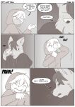 alcohol annoyed anthro bar beer beverage border canid canine canis cheek_scar chin_scar clothed clothed_anthro clothed_humanoid clothed_male clothing comic dialogue drinking duo english_text facial_scar fully_clothed fully_clothed_anthro fully_clothed_humanoid fully_clothed_male hi_res hoodie humanoid male mammal mask monochrome mystical mythological_canine mythological_creature mythology nekostar open_mouth pacman_(nekostar) scar shiman side_eye speech_bubble text tobias_dreck topwear werecanid werecanine werecreature werewolf white_border wolf