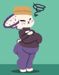 absurd_res angry aquatic aquatic_gastropod belly big_belly big_breasts big_butt breasts butt chibi clothed clothing female food gastropod hi_res huge_belly huge_breasts huge_butt jorunna_parva mollusk nudibranch pancake pancake_on_head penny_(oliverthemoth) pixelated pregnant pregnant_female sea_slug slug