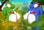 absurd_res ahegao anon balls between_butts big_butt blue_body boshi butt butt_smother butt_squish collar comparing_butts competition dialogue dinosaur english_text eyewear fart fart_cloud fart_fetish farting_on_another farting_on_face forest genitals green_body group hi_res huge_butt human jungle loadedlepus looking_pleasured male mammal mario_bros motion_lines nintendo plant prehistoric_species reptile scalie smothering spiked_collar spikes squish sunglasses super_mario_rpg_legend_of_the_seven_stars tail text thick_thighs tongue tongue_out tree trio yoshi yoshi_(character)