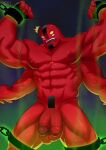 2_penises 4_arms 4_eyes abs alien anthro balls ben_10 cartoon_network cerberus_arts cuff_(restraint) foreskin four_arms_(ben_10) genitals hi_res humanoid male multi_arm multi_eye multi_genitalia multi_limb multi_penis muscular muscular_humanoid muscular_male navel nipples nude pecs penis red_body red_skin restrained_arms restraints shackles solo tetramand