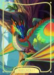 absurd_res ambiguous_gender blue_body blue_scales brown_body brown_fur carrying_another claws dragon duo feral finger_claws frill_(anatomy) fur glory_(wof) green_body green_scales hi_res hira_red_scale horn mammal membrane_(anatomy) membranous_frill membranous_wings mythological_creature mythological_scalie mythology nose_spike orange_frill pilosan plant rainwing_(wof) scales scalie shaded silver_(wof) sloth snout tree wings wings_of_fire xenarthran