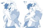 abs anthro bottomwear buizelcream clothed clothing expressions eyes_closed fur generation_7_pokemon hair happy lycanroc male midnight_lycanroc multicolored_body multicolored_fur muscular muscular_male nintendo nipples open_clothing open_shirt open_topwear pecs pokemon pokemon_(species) ponyanony shirt shorts simple_background solo standing topwear two_tone_body two_tone_fur white_background