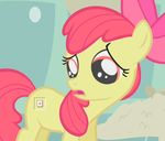  applebloom_(mlp) cub cutie_mark equine female feral friendship_is_magic hair hasbro horse humor mammal my_little_pony pink_hair pony show_picture solo young 