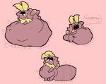 2026 abdominal_bulge after_vore ambiguous_gender antennae_(anatomy) anthro arthropod arthropod_abdomen belly belly_bed belly_reduction big_belly biped blush blush_lines bodily_fluids burping cheek_blush cheek_spots closed_smile daniel_(meatcanister) dazed different_sized_pupils digestion digestion_sequence digital_media_(artwork) drooling english_description eye_roll fatal_vore fur gaping_mouth gurgle_(sound_effect) hair hand_on_belly hand_on_own_belly heart_reaction heart_symbol hi_res huge_arthropod_abdomen huge_belly humanoid hyper hyper_belly insect lepidopteran looking_at_belly looking_at_own_belly looking_at_self looking_down looking_down_at_belly looking_down_at_self male meatcanister monotone_background monotone_hair moth moth_antennae motion_lines mouth_closed multicolored_body neck_tuft nude_ambiguous nude_humanoid open_mouth pink_background pink_body pink_hair pixel_(artwork) resting_on_belly rosy_maple_moth rumbling_stomach saliva sequence simple_background slightly_chubby slightly_chubby_ambiguous slightly_chubby_humanoid smile smirk soft_vore solo sound_effects standing tan_body tan_fur tuft two_tone_body uvula vore vowelless vowelless_sound_effect weight_gain wings yellow_antennae yellow_body