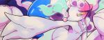 025aki 2026 anthro aquatic asterozoan blue_eyes blue_hair blush blush_lines breasts dated echinoderm eyelashes featureless_breasts female gem generation_7_pokemon hair hi_res nintendo open_mouth pearl_(gem) pokemon pokemon_(species) primarina pupils signature small_breasts solo split_form starfish starfish_(accessory) tail white_body white_pupils