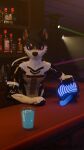 3d_(artwork) 4k 9:16 absurd_res anthro bar bdsm blender_(artwork) canid canine digital_media_(artwork) drone dronification drugs gag hi_res hypnosis hypnotic_visor iwuwux latex male mammal mask mind_control nasal_tube solo standing visor