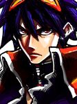  angry blue_hair close-up frown goggles goggles_on_head kan male_focus red_eyes simon solo tegaki tengen_toppa_gurren_lagann 