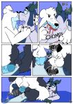absurd_res anal anal_penetration animal_genitalia anthro balls beartic bite blood bodily_fluids bovid caprine comic cum cum_in_ass cum_inside duo equine_genitalia feral generation_5_pokemon genital_fluids genitals hi_res jade_(megamarine) kiss_on_lips kissing male male/male mammal megamarine musk nintendo penetration penis pokemon pokemon_(species) text