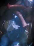 3:4 3d_(artwork) absurd_res animal_genitalia animal_penis anthro balls big_balls big_penis blue_body blue_hair bodily_fluids body_worship cutie_mark digital_media_(artwork) equid equine equine_genitalia equine_penis eyewear female friendship_is_magic genital_fluids genital_worship genitals glasses grey_body group hair hands_out hasbro hi_res horn licking mammal medial_ring multicolored_hair my_little_pony mythological_creature mythological_equine mythology open_mouth oral penile penis penis_lick penis_worship precum round_glasses saliva sex steamyart tongue trio trixie_(mlp) two_tone_hair unicorn white_hair
