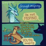 1:1 ambiguous_gender banana comic dialogue dragon duo english_text european_mythology feral food fruit furniture glassshine hi_res icewing_(wof) looking_at_another mythological_creature mythological_scalie mythology plant qibli_(wof) sandwing_(wof) scalie scar sitting speech_bubble spikes spikes_(anatomy) table text western_dragon wings_of_fire winter_(wof)