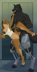 abdominal_bulge absurd_res animal_genitalia animal_penis anthro anthro_on_anthro anthro_penetrated anthro_penetrating anthro_penetrating_anthro anthro_penetrating_female arnulf_bader balls black_body black_fur black_genitals bodily_fluids bottomless bottomless_female breast_grab breasts breath brown_body brown_fur canid canine canine_genitalia canine_penis canis claws clenched_teeth clothed clothing cum cum_in_vagina cum_inside cybernetic_limb cybernetics drooling duo enjoying erection feet female female_anthro female_on_anthro female_penetrated fingers fur furrymammy genital_fluids genitals grabbing hand_on_breast hi_res humanoid_genitalia humanoid_vulva intraspecies jackal knot knot_bulge knot_root knotted_penis knotting large_penetration looking_pleasured machine male male/female male_anthro male_on_anthro male_penetrating male_penetrating_anthro male_penetrating_female mammal multicolored_body nude partially_clothed paws penetration penile penile_penetration penis penis_in_vagina prosthetic prosthetic_leg prosthetic_limb raised_leg saliva sex shirt size_difference smaller_penetrated standing standing_sex tail tan_body tank_top teeth toe_claws toes tongue tongue_out topwear vaginal vaginal_knotting vaginal_penetration vulva white_clothing wolf yellow_eyes