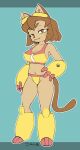 :3 anthro bedroom_eyes biped bra breasts brown_hair cleavage clothed clothing domestic_cat feet felid feline felis female female_anthro full-length_portrait gameoverse glitch_productions hair hand_on_hip hand_on_own_hip hi_res kit_bodega mammal narrowed_eyes panties portrait robotic_arm seductive solo standing sukk-madikk tail toes underwear whiskers