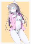 anthro blush bottomwear bow_panties bow_underwear bra breasts camel_toe canid canine canis cleavage clothed clothing domestic_dog female front_view gusset hi_res husky looking_at_viewer mammal navel nordic_sled_dog open_blouse open_clothing open_shirt open_topwear panties pattern_bottomwear pattern_bra pattern_clothing pattern_panties pattern_topwear pattern_underwear shirt siberian_husky solo spitz standing striped_bottomwear striped_bra striped_clothing striped_panties striped_topwear striped_underwear stripes teal_bra teal_clothing teal_panties teal_underwear topwear underwear underwear_only yotsumoto_92