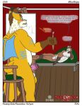 absurd_res animal_humanoid anthro audience balls butt canid canine comic covering covering_self dialogue dragon drawing_(action) dukk_vulpes dukk_vulpes_(character) embarrassed embarrassed_naked_male embarrassing_exposure english_text fantasy fox genitals group hi_res humanoid mammal mythological_canine mythological_creature mythological_scalie mythology nude_male penis scalie septenmber spanish_text text werecanid werecanine werecreature werewolf