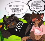 2026 anthro belly_tuft black_clothing black_shirt black_topwear brown_body brown_fur canid canine canis clothed clothing dakota_(azhfurr) dialogue digital_drawing_(artwork) digital_media_(artwork) domestic_cat domestic_dog draw_over english_text eyewear felid feline felis female fur furniture glasses hair highlights_(coloring) kestrel_(wastepaw) licking licking_lips lying male mammal markings meme nine_inch_nails on_back open_mouth orange_mouth orange_pawpads orange_tongue pawpads pink_clothing pink_sclera pink_shirt pink_topwear ponytail profanity raised_clothing raised_shirt raised_topwear red_eyes shirt sitting smile sofa speech_bubble striped_body striped_fur striped_markings stripes teeth text tongue tongue_out topwear tuft wastepaw