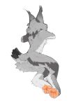 2026 anthro black_body black_fur black_tail_tip butt canada_lynx cheek_tuft colored digital_drawing_(artwork) digital_media_(artwork) dipstick_tail disney ear_tuft faceless_anthro faceless_character faceless_male facial_tuft feet felid feline fluffy fluffy_tail fur grey_body grey_fur hi_res hindpaw lying lynx male male_anthro mammal markings multicolored_body multicolored_fur nude nude_anthro nude_male on_side pawbert_lynxley pawpads paws rear_view simple_background skinny skinny_male solo tail tail_markings tasteful_nudity tuft white_background white_body white_fur yetta zootopia