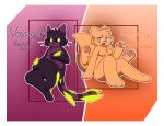 4_arms ambiguous_gender anthro black_sclera canid canine casualties:_unknown chest_tuft dipstick_tail duo felid feline female fluffy fluffy_tail fox fur gunsawian hi_res mammal markings multi_arm multi_limb multicolored_body multicolored_fur neri_(artist) orange_(gunsawian) pawpads pink_eyes pink_pawpads sitting smile tail tail_markings tuft two_tone_body two_tone_fur two_tone_tail voyager_(gunsawian) whiskers yellow_eyes