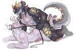 3:2 anal anthro antlers avalon_(metgross) blush deer dragon duo from_behind_position genitals hi_res hooves horn kane_(metgross) leash leash_pull looking_pleasured lying male male/male male_penetrated male_penetrating male_penetrating_male mammal mythological_creature mythological_scalie mythology on_front penetration penis prone_bone_position reins sadmishutka_(artist) scalie sex steam steaming_body tail tongue tongue_out