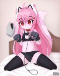 absolute_territory absurd_res accessory ahoge apple_inc. bed bed_sheet bedding bedroom black_clothing black_legwear black_thigh_highs bodily_fluids bra brainwashing canid canine cat_keyhole_bra cat_lingerie cellphone cleavage_cutout clothing collar cum cutout dakeneshi dazed disembodied_hand electronics exposed_belly fake_cat_ears fake_ears female fox fur furniture genital_fluids gloves hair hair_accessory hairpin handwear heart_pupils heart_symbol hi_res horn hypnosis hypnotic_screen in_heat iphone kemono keyhole_bra keyhole_clothing keyhole_underwear kneeling leash legwear lingerie long_hair mammal markings mind_control mottled on_bed paw_gloves phone piebald pink_body pink_fur pink_hair red_eyes smartphone steamy_breath striped_markings striped_tail stripes tail tail_markings thigh_highs underwear white_body white_fur