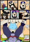 2021 abs anal anthro ball_gag balls bear beard bed bedroom bison black_beard black_facial_hair black_penis blue_body blue_fur bodily_fluids bound bovid bovine brown_body brown_fur cattle clothing collar colored comic control_collar dated dialogue english_text explicitly_stated_consent facial_hair fraze_(whitecolt_productions) fur furniture gag gagged genital_fluids genitals green_bedding group harness hi_res horn hypnosis inside jacket kneeling lying male mammal mind_control muscular muscular_male nipples nude_male on_back on_bed open_mouth penis pink_ball_gag pink_nipples polar_bear precum rough_anal rough_sex sex smile speech_bubble tank_(whitecolt_productions) text thought tongue topwear trio url ursine whitecolt_productions william_(whitecolt_productions)