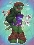 among_us among_us_(cartoon) anthro bodily_fluids bottomwear bottomwear_around_legs bottomwear_down clothed clothing clothing_around_legs crewmate_(among_us) crying cum duo genital_fluids green_(among_us) hat hat_only headgear headgear_only headwear headwear_only herm hi_res hoodie innersloth intersex leaking leaking_cum lifting_partner living_sex_toy majorofmaid mostly_nude onomatopoeia open_mouth overwhelmed pants pants_around_ankles pants_around_legs pants_down partially_clothed purple_(among_us) size_difference sound_effects tail tail_motion tailwag tears text tongue tongue_out topwear unknown_species