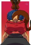 aniki_geelong_(character) big_butt bottomwear bulge butt clothing exercise gym kangaroo macropod male mammal marsupial mr.brapion shorts solo tail thick_tail training workout