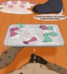 absurd_res anthro bodily_fluids broken_condom broken_ring claws condom condom_balloon condom_wrapper cuckold cuckold_pov cuckolding_wife cum cum_drip cum_on_ground cum_on_wedding_ring cum_pool cum_puddle cumshot digit_ring dogmickhot dominant dominant_anthro dominant_male dragon dripping duo ejaculation english_text fan_character feet feet_together filled_condom first_person_view genital_fluids genitals hi_res holding_object holding_tray humanoid_genitalia humanoid_hands humanoid_penis hyena jewelry looking_down looking_down_at_genitalia looking_down_at_penis looking_down_at_self male mammal mickdraws micropenis mythological_creature mythological_scalie mythology offscreen_sex penis plap plap_(sound) puddle reflection ring scalie sexual_barrier_device size_difference small_penis spots spotted_hyena stated_paternity stated_pregnancy submissive submissive_anthro submissive_male text toe_claws tray wedding_ring