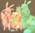 anthro arthropod balls big_balls big_penis bodily_fluids bugvisions butt genital_fluids genitals group hi_res huge_balls huge_penis insect male male/male mantis musk penis precum scalie size_difference sweat sweaty_balls sweaty_butt sweaty_genitalia tail tail_grab trio