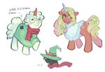 alternate_species blush brown_body buckteeth butt capelet clothed clothed_feral clothing creaturedotjpeg curled_tail curly_hair curly_mane cutie_mark deltarune drill_curls duo ears_down english_text equid equine female feral freckles hair hasbro hat headgear headwear hi_res hooves horn male mammal my_little_pony mythological_creature mythological_equine mythology noelle_holiday pivoted_ears ralsei scarf snowflake tail teeth text undertale_(series) unicorn
