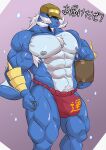 abs absurd_res anthro anthrofied areola armpit_hair asian_clothing barazoku beard biceps blue_body body_hair box bulge cardboard cardboard_box chest_tuft clothed clothing container deltoids detailed_bulge east_asian_clothing facial_hair fangs forearm_muscles fundoshi fur generation_5_pokemon geryo geryorias hat headgear headwear hi_res japanese_clothing male mammal motion_lines muscular muscular_anthro muscular_male nintendo nipple_dip nipples obliques pecs pokemon pokemon_(species) pube_peek pubes quads red_eyes samurott serratus solo stocky tail teeth text text_on_clothing text_on_underwear triceps tuft underwear v-cut vein veiny_muscles white_body white_fur