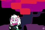 ambiguous_gender anthro arm_warmers armwear black_arm_warmers black_armwear black_background black_book black_clothing book bovid caprine clothing concentrating darkner delta_rune_(emblem) deltarune floppy_ears fur goat green_clothing green_robe head_tuft hi_res horn looking_at_book looking_at_object mammal pink_eyes pink_horn pink_scarf plant purple_floor purple_leaves ralsei reading reading_book red_leaves robe scarf simple_background simple_mouth sitting_under_tree solo symbol trans_(lore) tree tuft undertale_(series) vertexxx watermark white_body white_fur white_hands