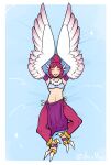 3_toes absurd_res anthro avian back_toe blush bottomwear breasts claws clothing digit_ring european_mythology eyes_closed feathered_wings feathers feet female footwear furgonomic_footwear furgonomics greek_mythology hair happy harmir harpy hi_res humanoid jewelry light_body light_skin loincloth monster_girl_(genre) mugen mythological_avian mythological_creature mythology navel pink_bottomwear pink_clothing pink_hair red_hair ring sexyb0mb solo sparkles talons toe_ring toes white_body white_claws white_feathers winged_arms winged_humanoid wings