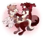 2026 angel anthro blep blush brown_body brown_fur canid canine canis chibi claws closed_smile conhugo curled_tail domestic_dog duo eyebrows eyes_closed feathered_wings feathers feet female floppy_ears fluffy fluffy_tail folded_ears foot_fetish foot_on_face foot_play full-length_portrait fur glistening hair halo happy heart_symbol herding_dog hi_res holidays horn hug hybrid mammal mouth_closed pastoral_dog pawpads paws pink_tongue portrait red_hair shaded sheepdog short_hair simple_background sitting sitting_on_another smile snout sparkles tail toes tongue tongue_out tuft valentine's_day white_body wings