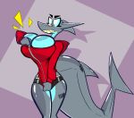 2026 animate_inanimate animated animated_gif anthro aquatic aygee band-aid bandage big_breasts bikini bikini_bottom blue_body breasts clothed clothing duct_tape female fin fish grey_body holly_(aygee) hoodie huge_breasts inflatable latex living_inflatable living_latex multicolored_body red_clothing red_eyes red_hoodie red_topwear shark short_playtime solo swimwear tail tail_fin tape topwear two-piece_swimsuit two_tone_body
