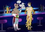 2024 anthro bar_counter bar_stool bar_tap beer_bottle belt belt_buckle blue_collar blue_eyes blue_leash boots bottle brown_body brown_fur bubble buckle buckteeth cheetah claws clothing collar colored container counter dated duo english_text erection felid feline food footwear foreskin fruit fur furniture genitals hair holding_beer holding_leash holding_object leash leashed_collar legume male male/male mammal markings murid murine musclegut muscular muscular_male nash_ashton_(whitecolt_productions) nightclub nipples nude_male only_one_nude peanut_(food) penis pickle_(food) pink_bar_stool pink_body pink_penis pink_skin plant public public_erection public_nudity rat rat_tail red_belt rodent shoes spots spotted_body spotted_fur standing stool tail tattoo teeth text tree url whitecolt_productions wrestling_boots yellow_body yellow_fur